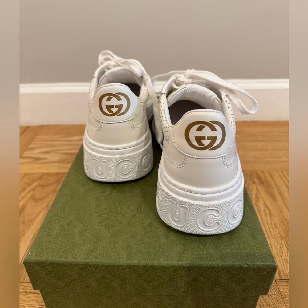 Gucci - White GG Embossed Chunky Leather Sneakers.  Size 38. NWT - Picture 6 of 9